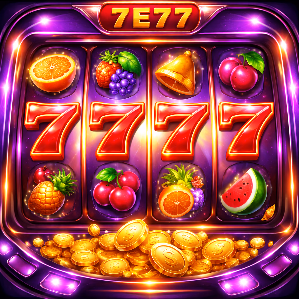 Delighted woman playing live virtual reel games with glowing 777 symbols showcasing premium casino fun on 7E77 Bangladesh